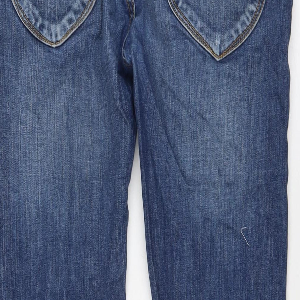 Lee Mens Blue Cotton Straight Jeans Size 31 in L27 in Regular Button