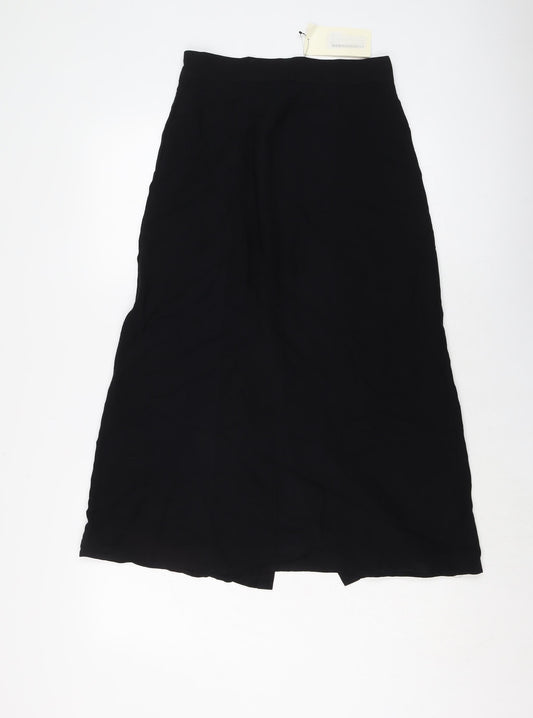 Vera & Lucy Womens Black Viscose A-Line Skirt Size S Button