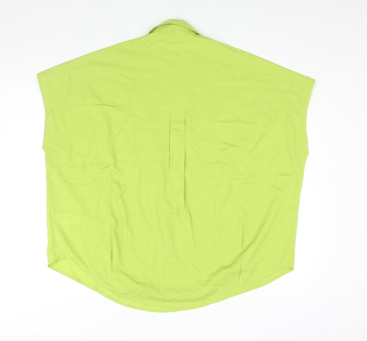 French Connection Womens Gold Polyester Basic Blouse Size L Collared