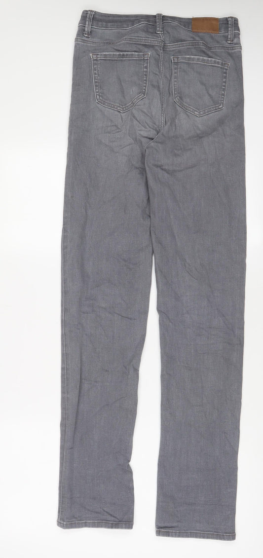 Marks and Spencer Womens Grey Cotton Skinny Jeans Size 8 L33 in Regular Zip