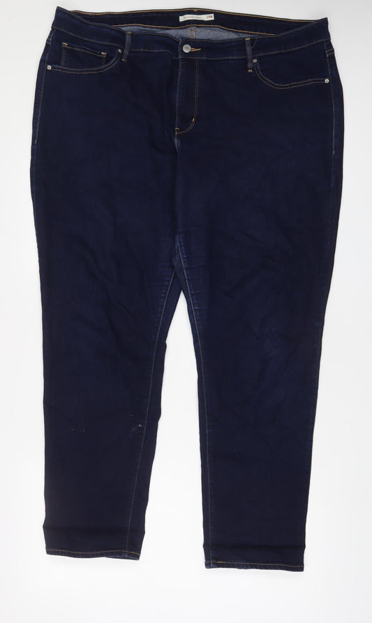 Levi's Womens Blue Cotton Skinny Jeans Size 24 in L30 in Regular Zip