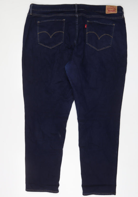 Levi's Womens Blue Cotton Skinny Jeans Size 24 in L30 in Regular Zip