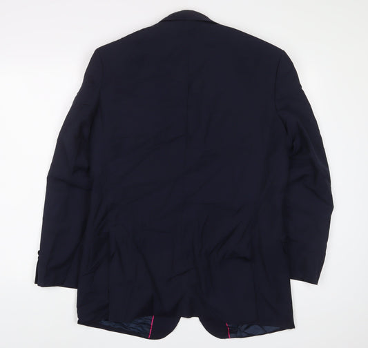Alexandra Mens Blue Wool Jacket Suit Jacket Size 42 Regular