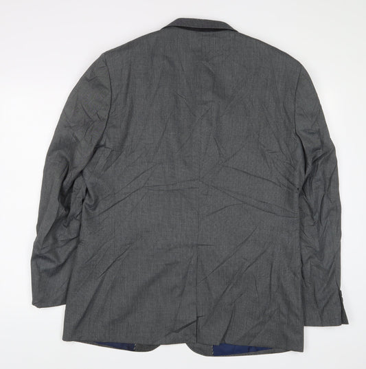 Fellini Mens Grey Polyester Jacket Suit Jacket Size 44 Regular