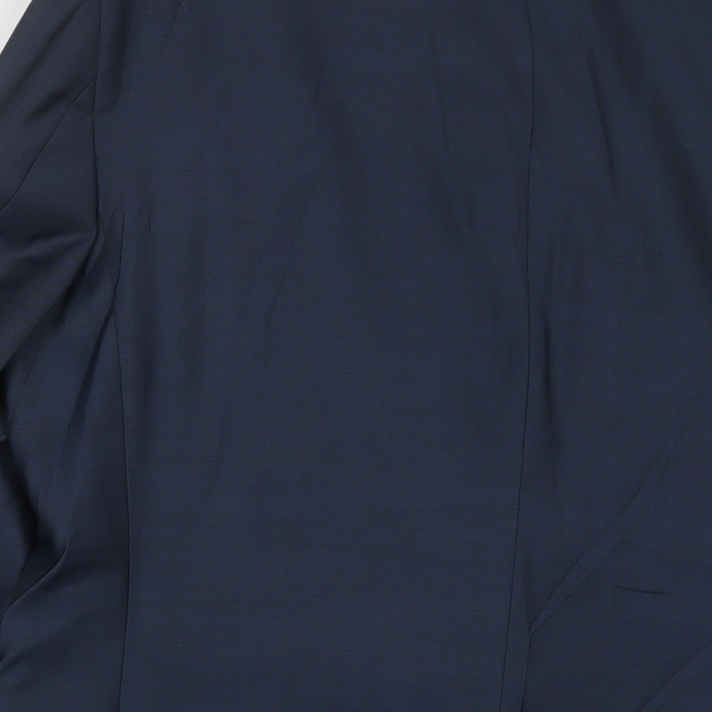 Brand and care label for Autograph men’s blue wool jacket suit jacket, size 44, regular