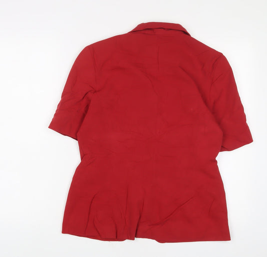 Etam Womens Red Jacket Blazer Size 12 Button
