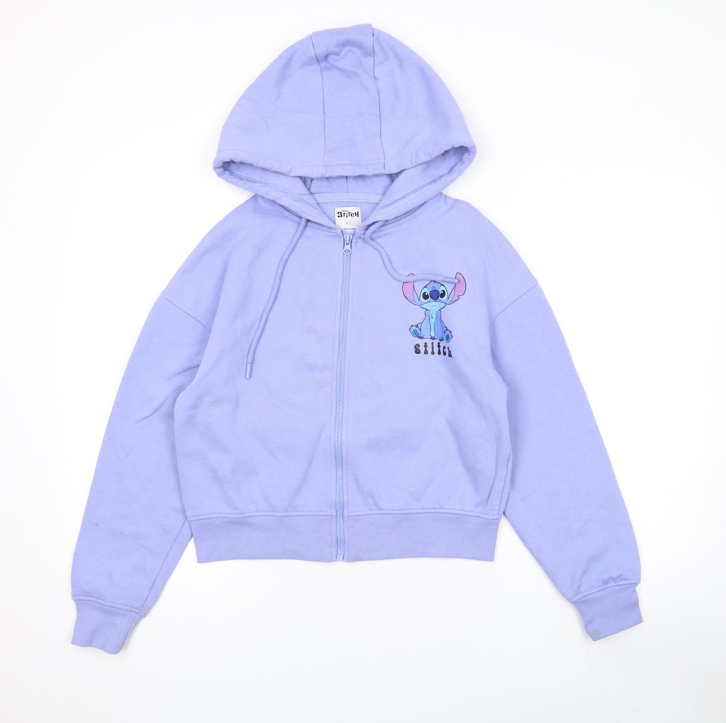 Disney Womens Purple Polyester Full Zip Hoodie Size XS Zip - Stitch