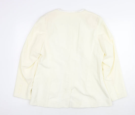 Joanna Hope Womens White Polyester Jacket Blazer Size 16