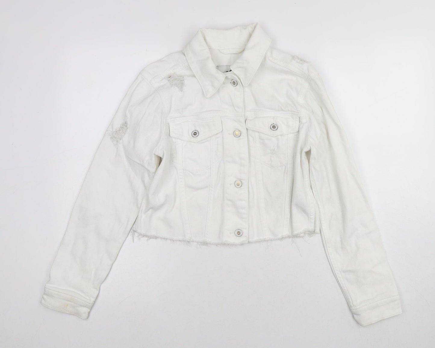 Hollister Womens White Jacket Size XS Zip