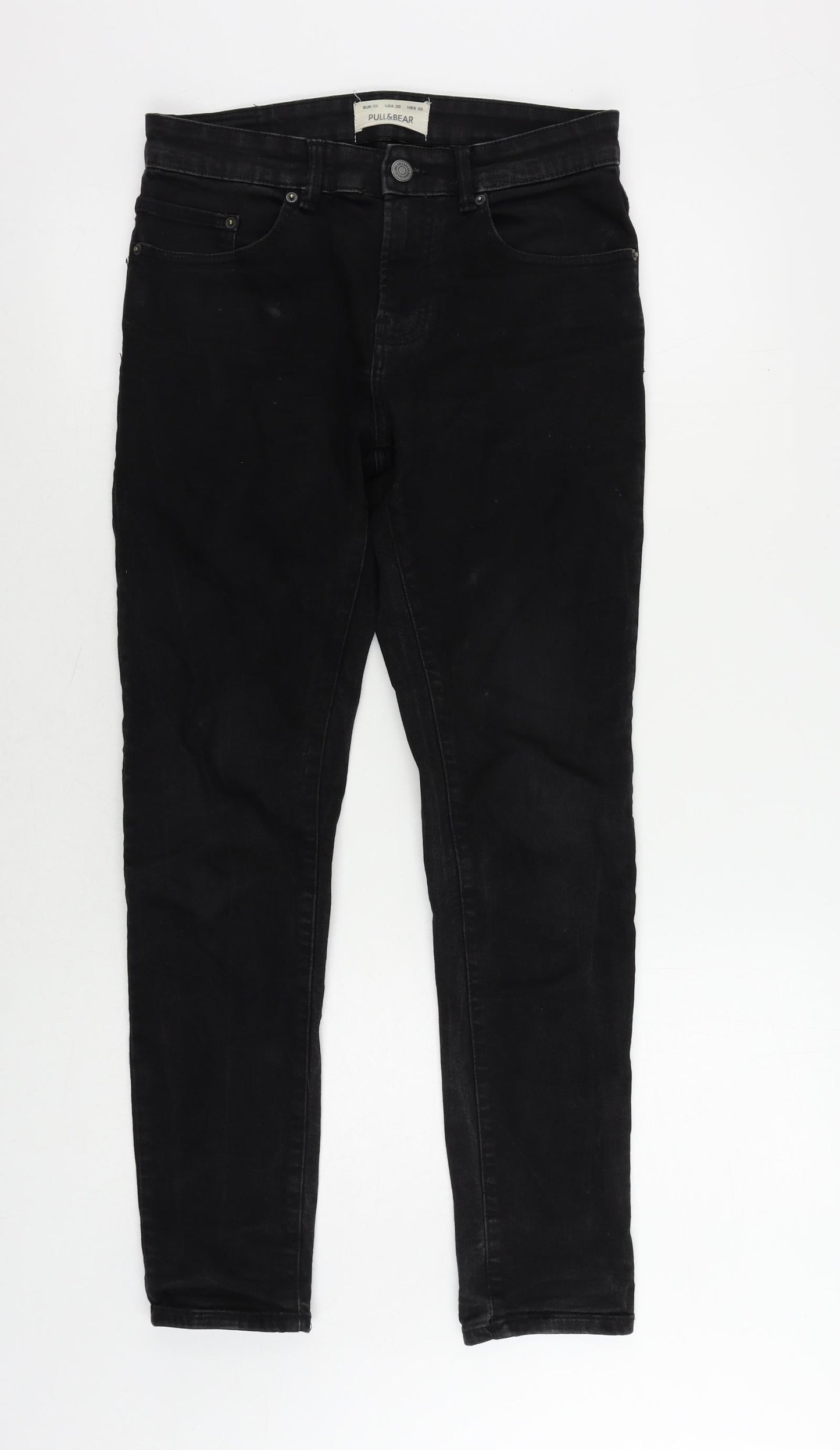 Pull&Bear Womens Black Cotton Skinny Jeans Size 10 L30 in Regular Zip
