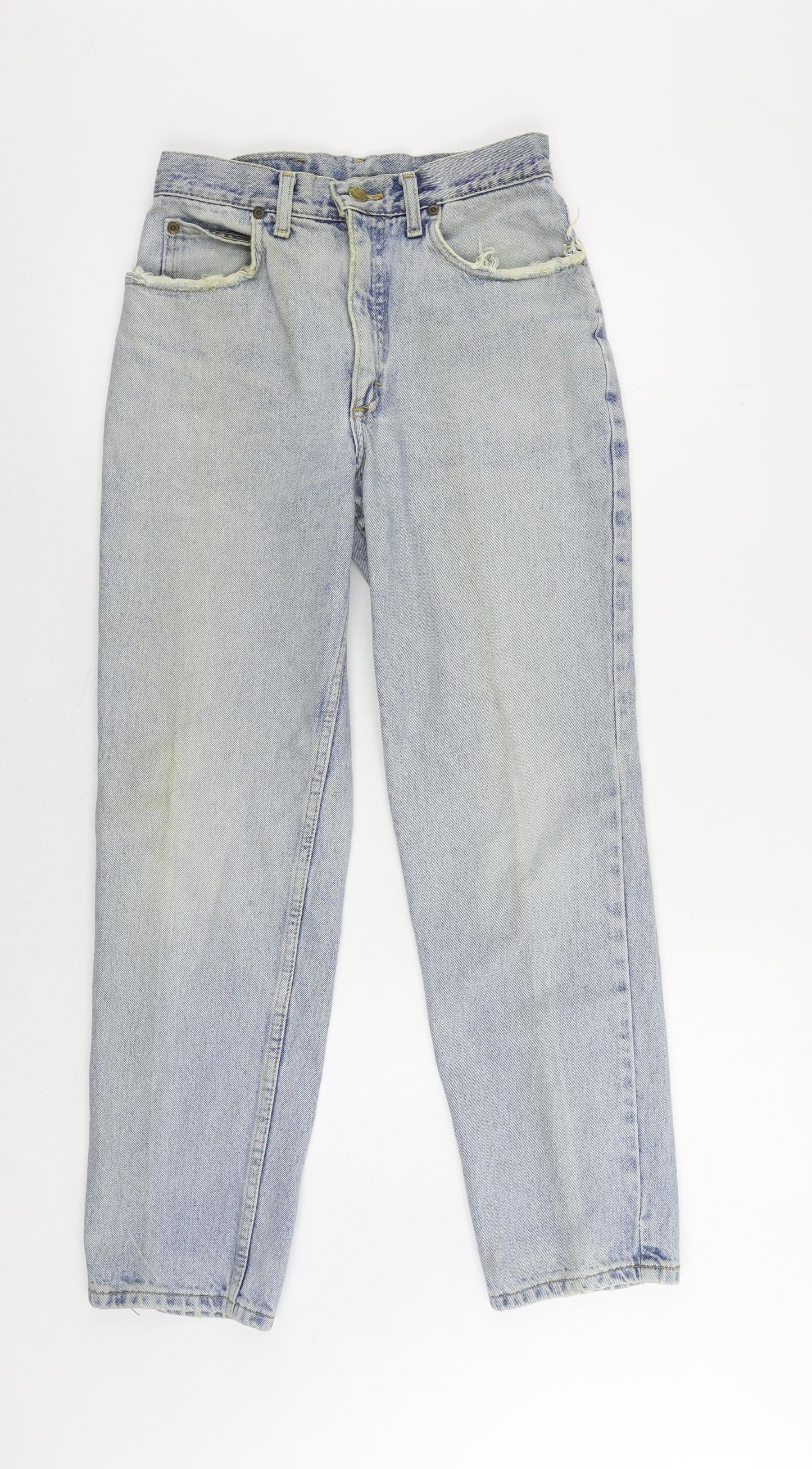 Lee Womens Blue Cotton Straight Jeans Size 26 in L29 in Regular Zip - Vintage
