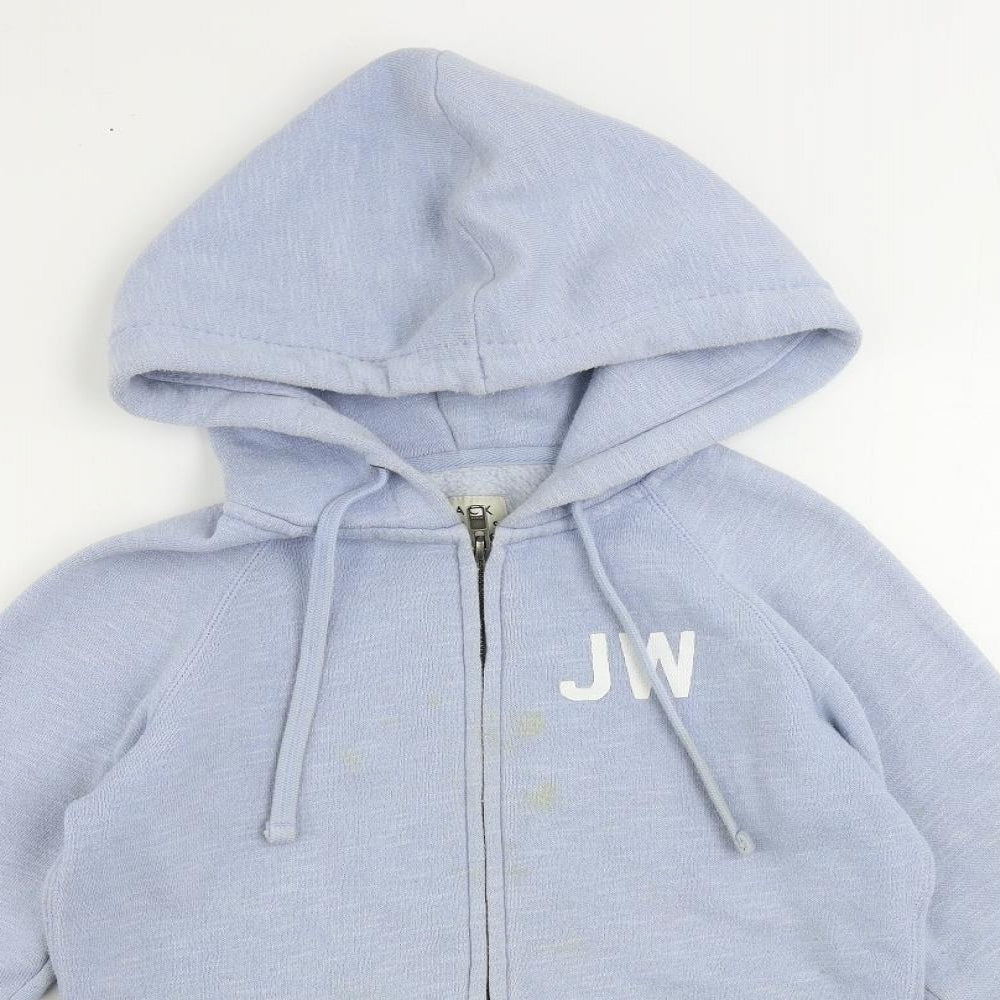 Jack Wills Womens Blue Polyester Full Zip Hoodie Size 6 Zip - Vintage Logo