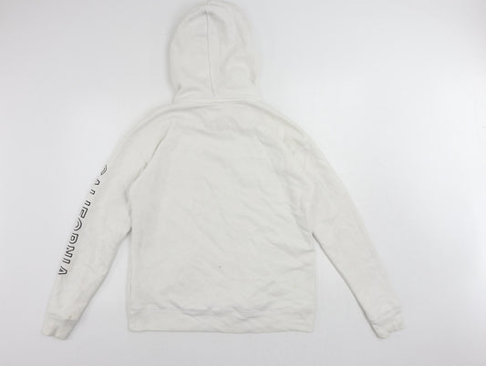 Hollister Womens White Cotton Pullover Hoodie Size M Pullover - Vintage Logo