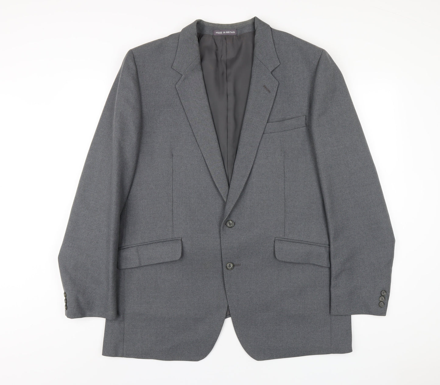 Dunn & Co Mens Grey Polyester Jacket Blazer Size 46 Regular