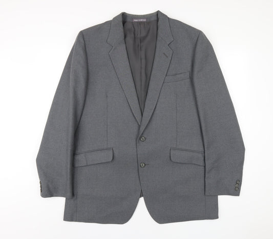 Dunn & Co Mens Grey Polyester Jacket Blazer Size 46 Regular
