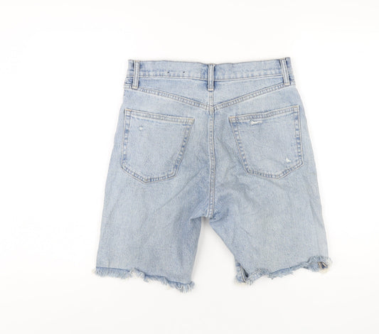 Gap Womens Blue Cotton Bermuda Shorts Size 28 in L8 in Regular Button