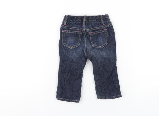Gap Girls Blue Cotton Capri Jeans Size 6-9 Months Snap
