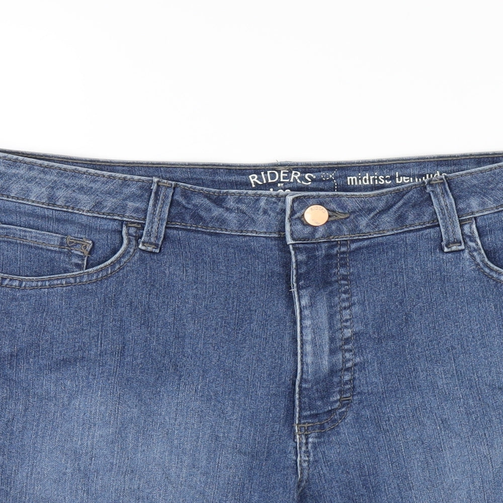 Lee Womens Blue Cotton Bermuda Shorts Size 38 in L11 in Regular Zip