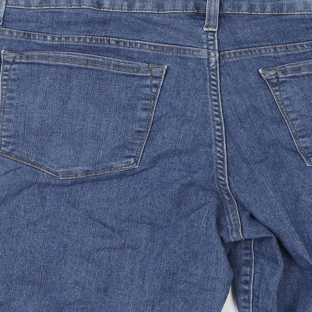 Lee Womens Blue Cotton Bermuda Shorts Size 38 in L11 in Regular Zip