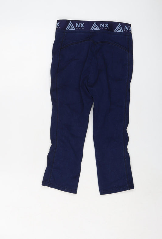 NEXT Womens Blue Cotton Compression Shorts Size 6 L17 in Regular
