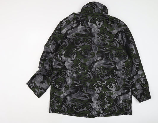 NEXT Womens Grey Floral Jacket Size 14 Zip