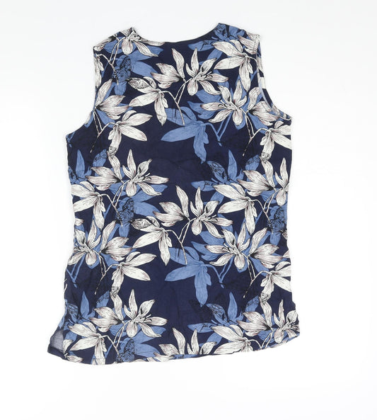 Womens UK Size S Lakeland Blue Viscose Blouse