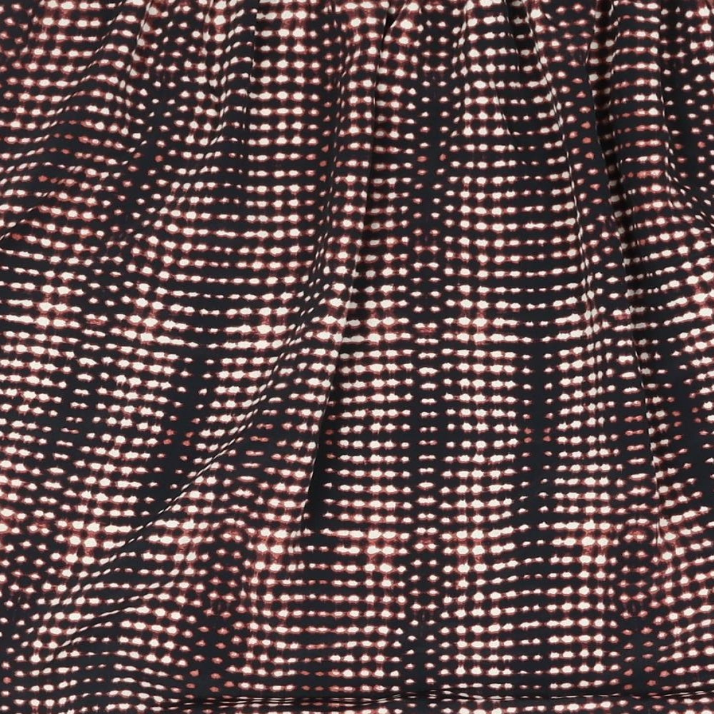 Per Una Womens Black Geometric Polyester A-Line Skirt Size 16 Drawstring