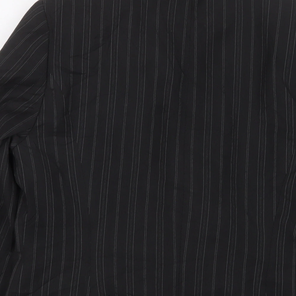 Marks and Spencer Womens Grey Striped Jacket Blazer Size 12 Button