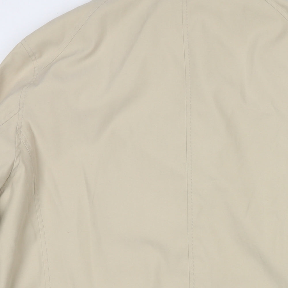 Brand and care label for NuAge women’s beige parka jacket, size UK 18, zip