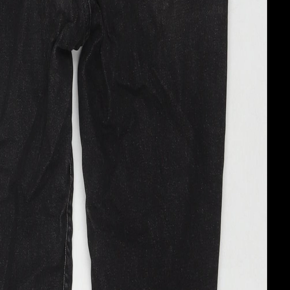 Marks and Spencer Womens Black Cotton Skinny Jeans Size 10 L25 in Regular Zip