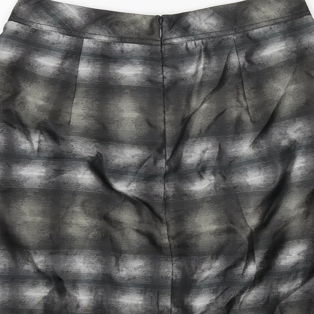 Sandwich Womens Grey Polyester A-Line Skirt Size 8 Zip