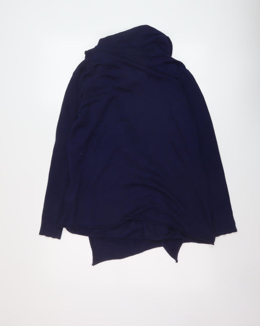 Lakeland Womens Blue Roll Neck Viscose Cardigan Jumper Size M