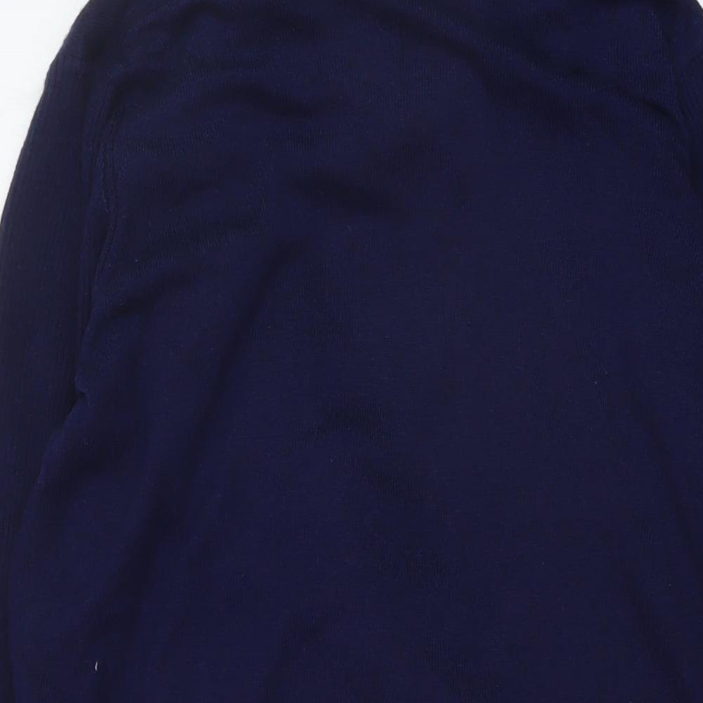 Lakeland Womens Blue Roll Neck Viscose Cardigan Jumper Size M