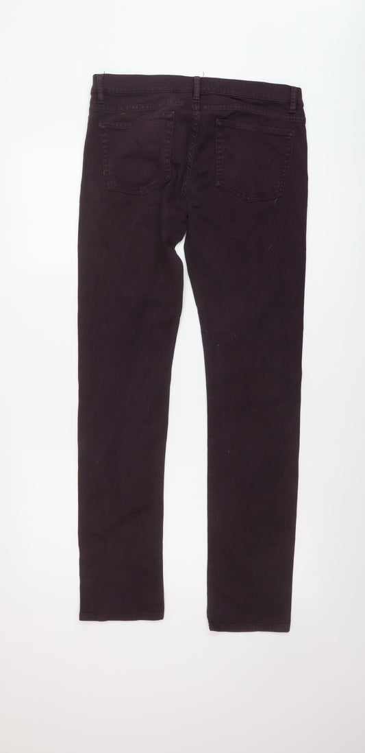 The Kooples Womens Purple Cotton Straight Jeans Size 30 in L36.5 in Regular Button