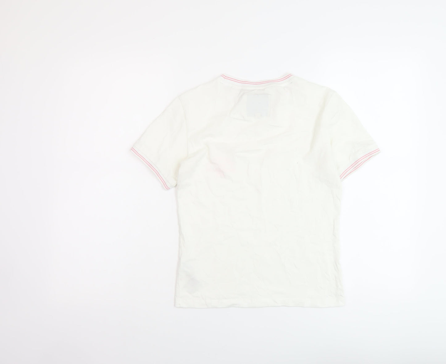 Jack Wills Womens White Cotton Basic T-Shirt Size 8 Crew Neck