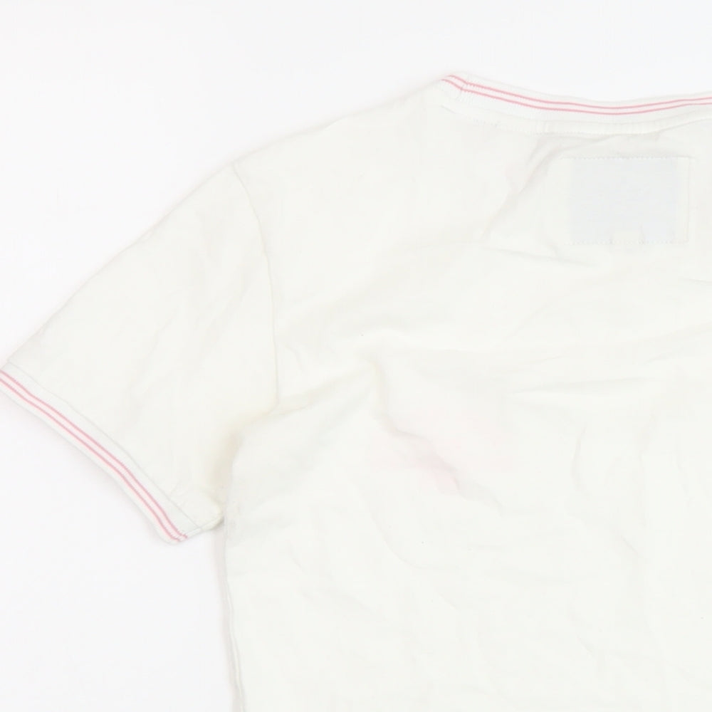 Jack Wills Womens White Cotton Basic T-Shirt Size 8 Crew Neck