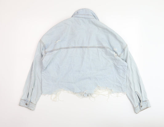 New Look Womens Blue Jacket Size 10 Snap