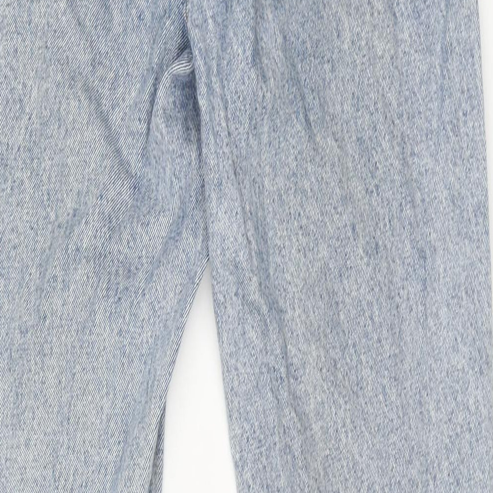 Brand and care label for Denim & Co. women’s blue cotton mom jeans, size UK 6, 30-inch leg regular zip