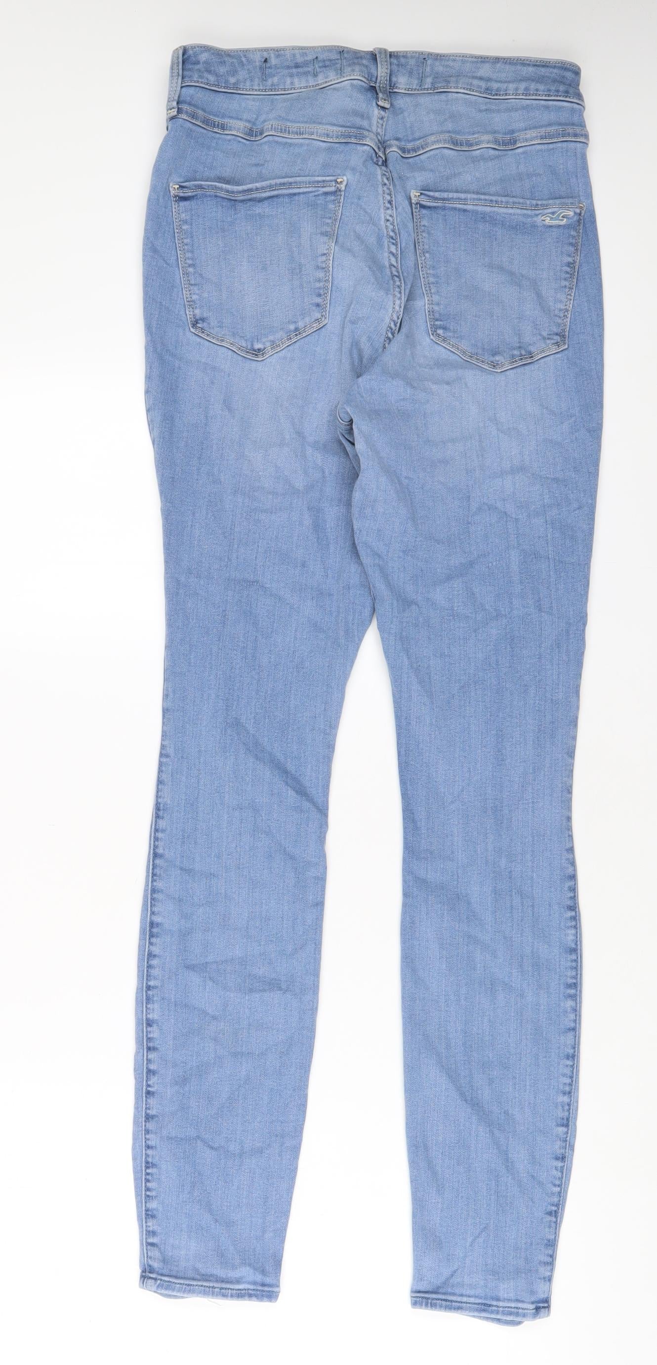 Hollister Womens Blue Cotton Skinny Jeans Size 30 in L30 in Regular Zip