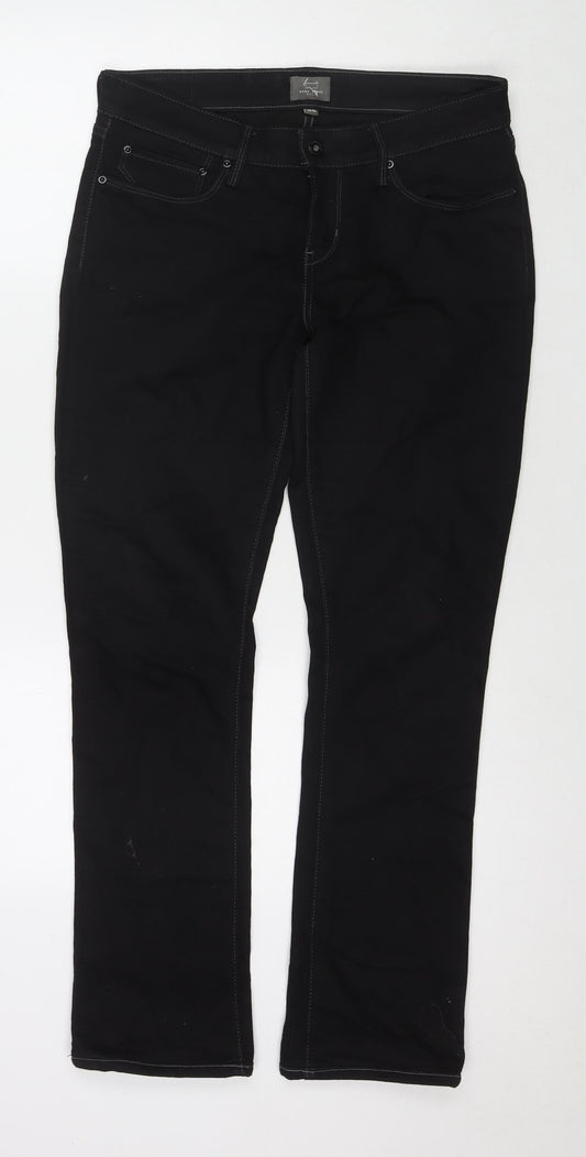 Levi's Womens Black Cotton Bootcut Jeans Size 28 in L30 in Regular Zip