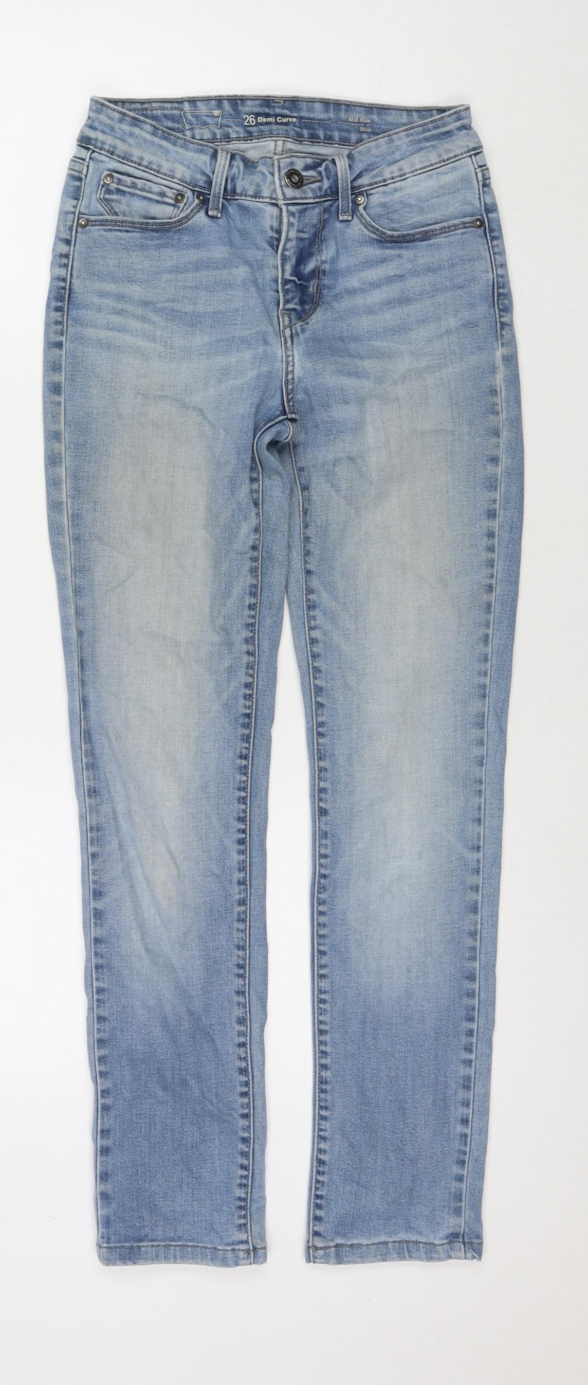 Levi's Womens Blue Cotton Skinny Jeans Size 26 in L32 in Regular Zip