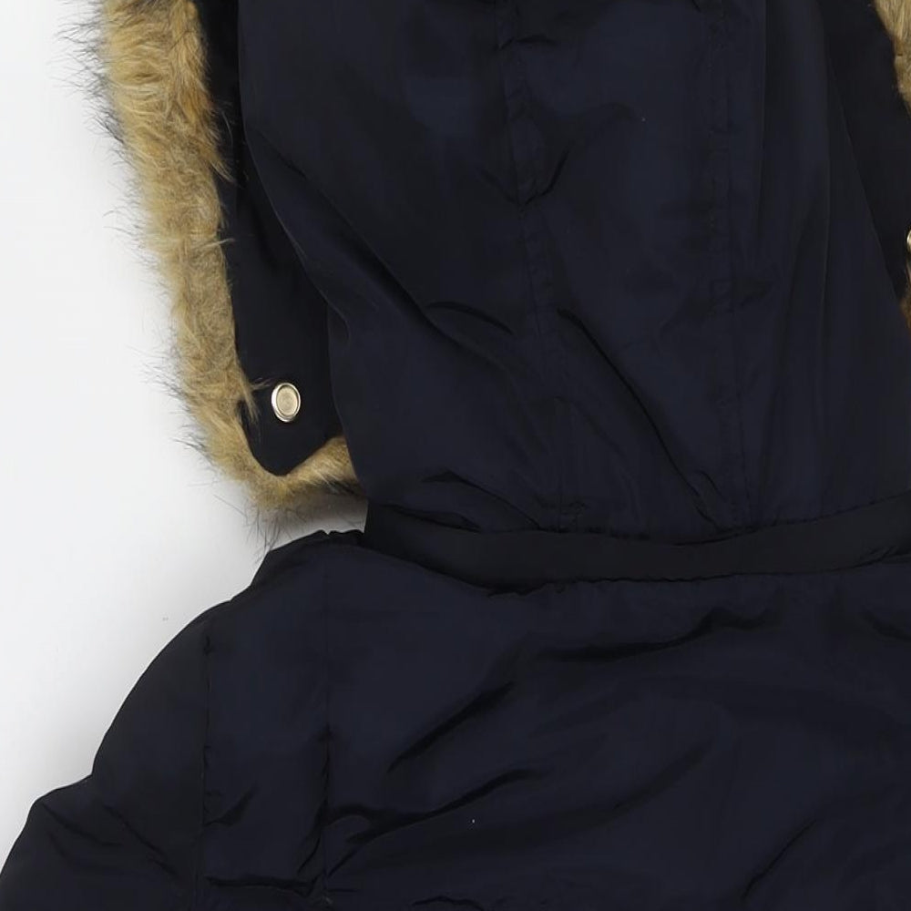 Hallhuber Womens Blue Puffer Jacket Jacket Size 6 Zip