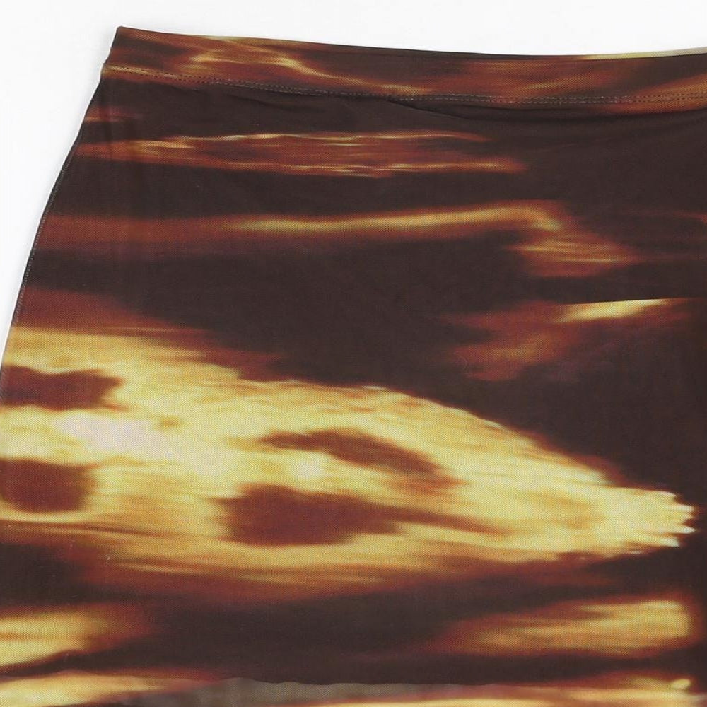Motel Rocks Womens Brown Geometric Polyester Mini Skirt Size S