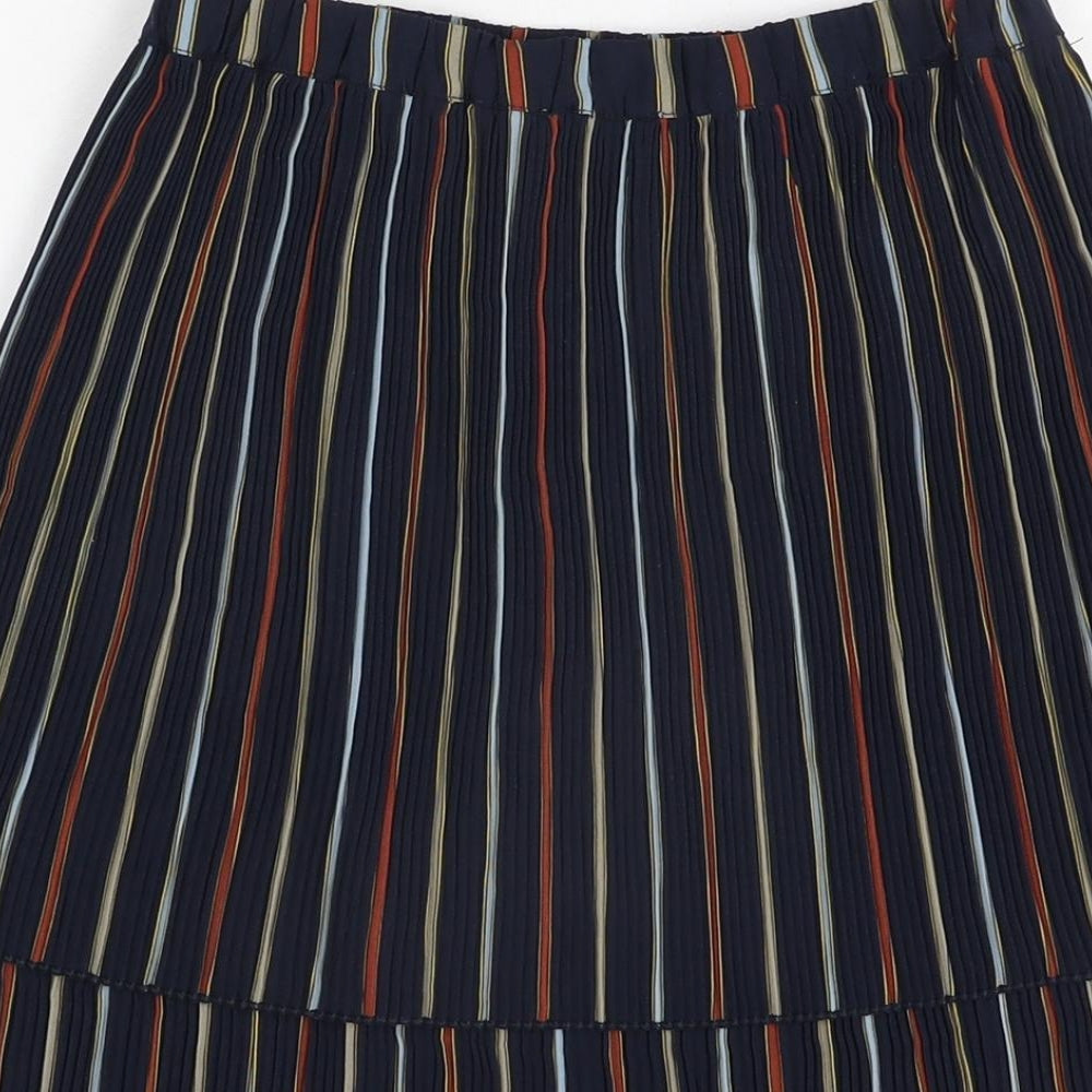 Coster Womens Blue Striped Polyester Mini Skirt Size 8