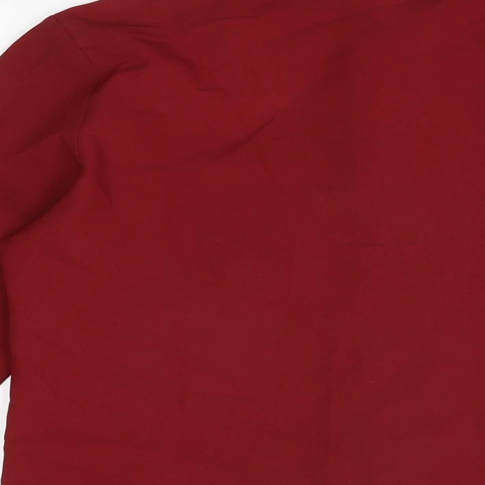 St Michael Womens Red Polyester Basic Button-Up Size 12 Collared