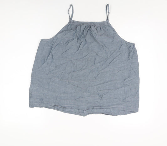 Gap Womens Blue Cotton Basic T-Shirt Size L Round Neck