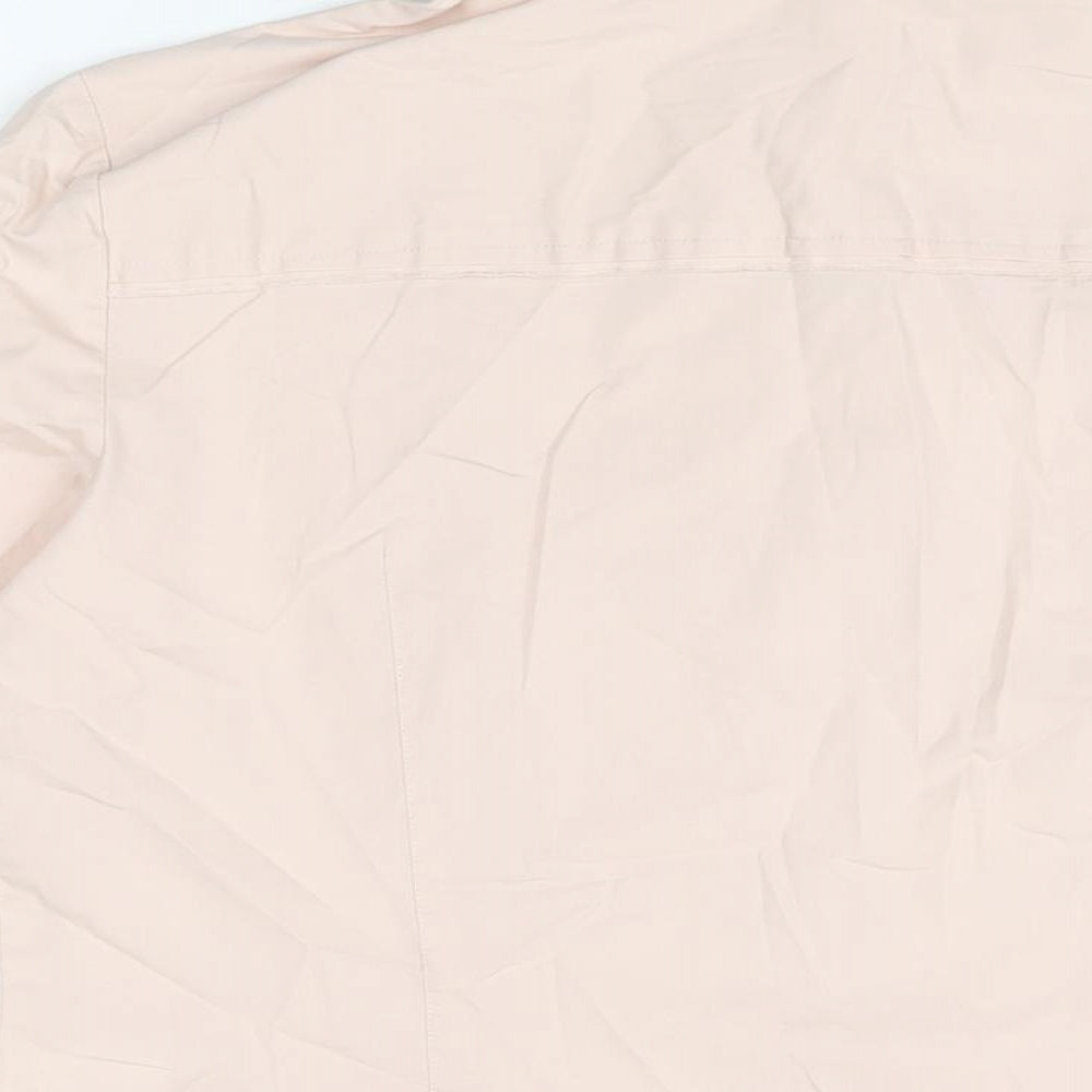 Linea Womens Pink Cotton Basic Button-Up Size 14 Collared