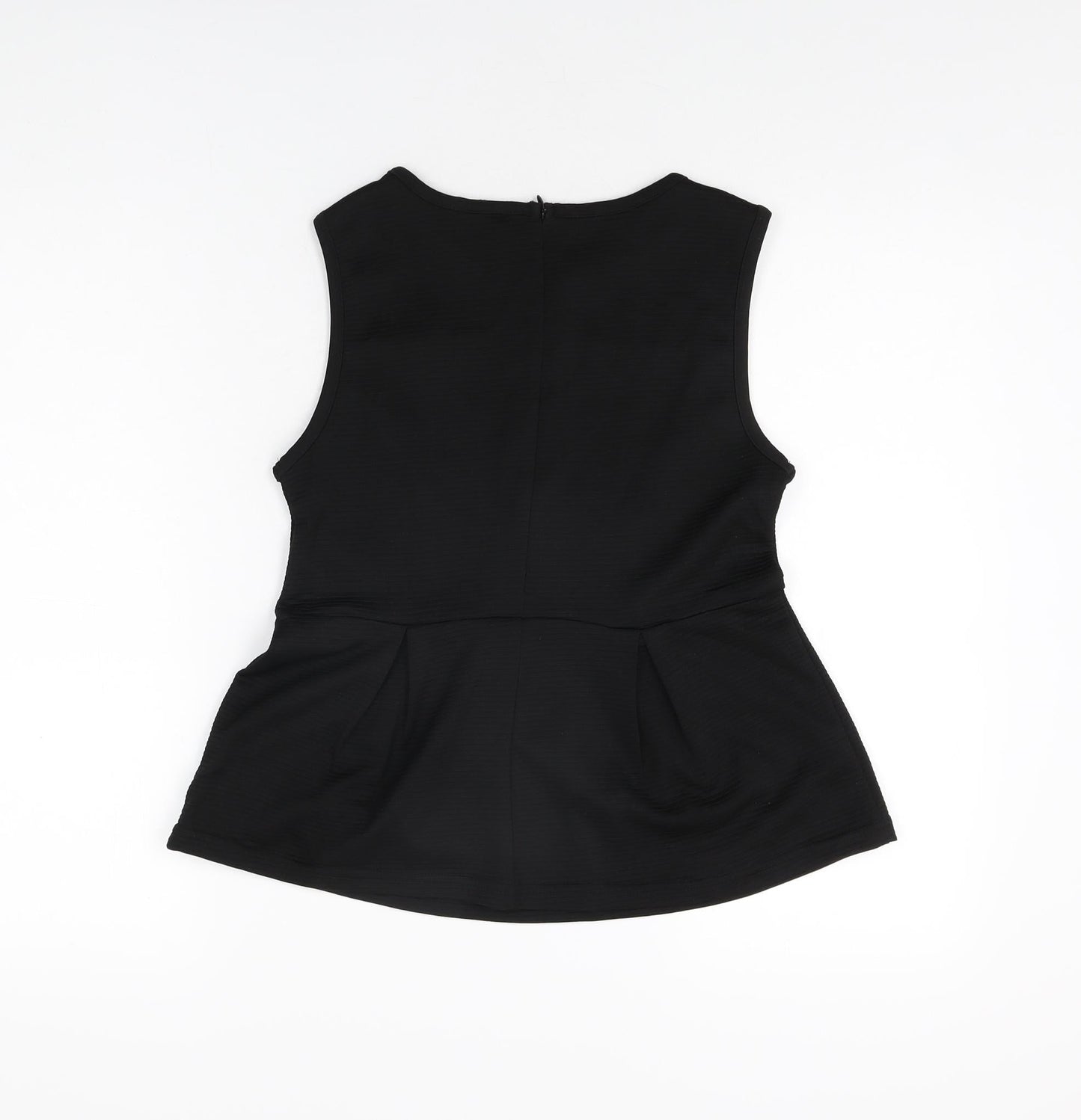 Stile Benetton Womens Black Polyester Basic T-Shirt Size S Round Neck