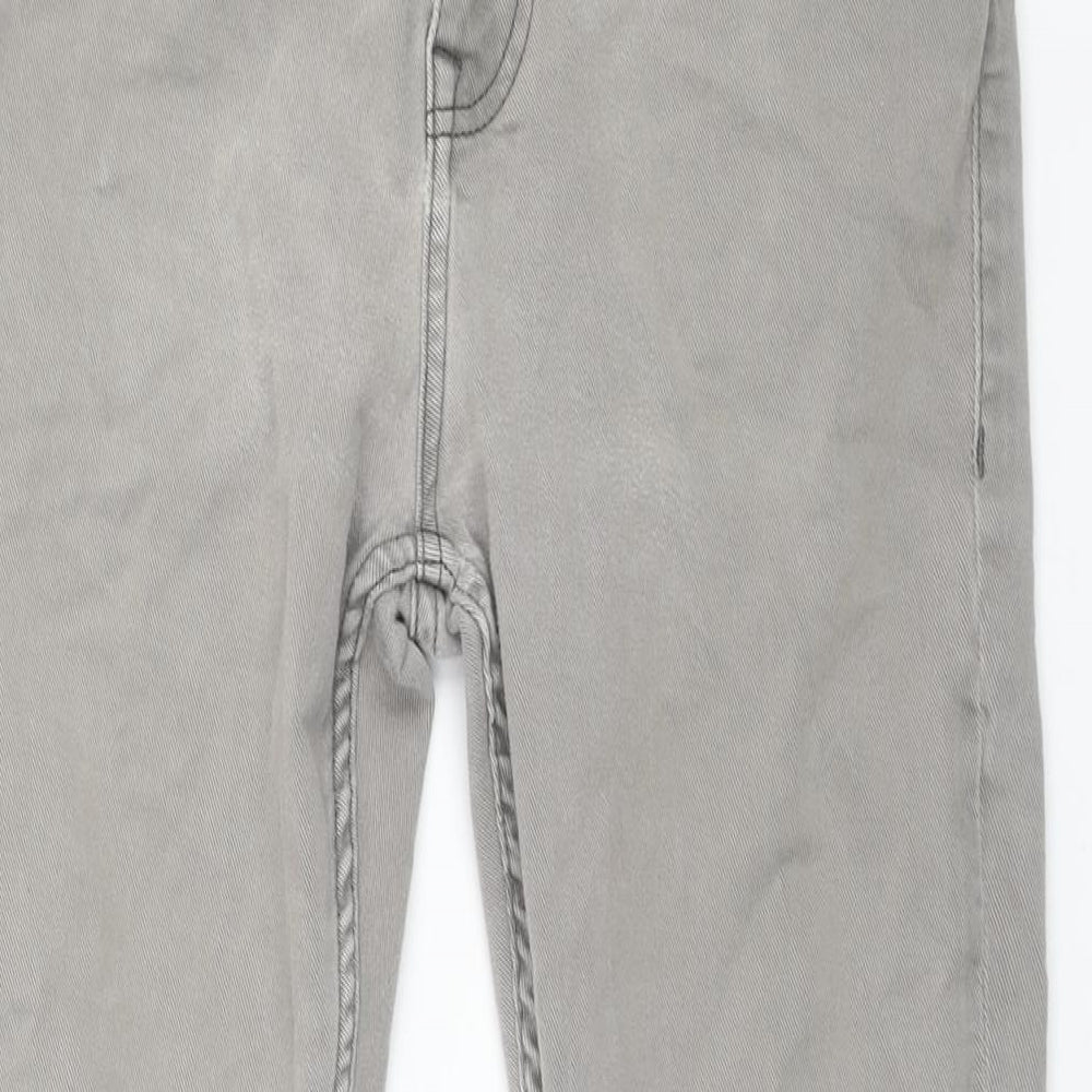 Boss Mens Grey Cotton Straight Jeans Size 32 in L30 in Regular Zip