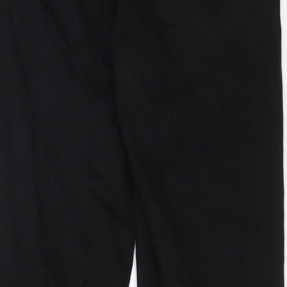Brand and care label for Denim & Co. women’s black cotton tapered jeans, size UK 6, 29-inch leg regular zip